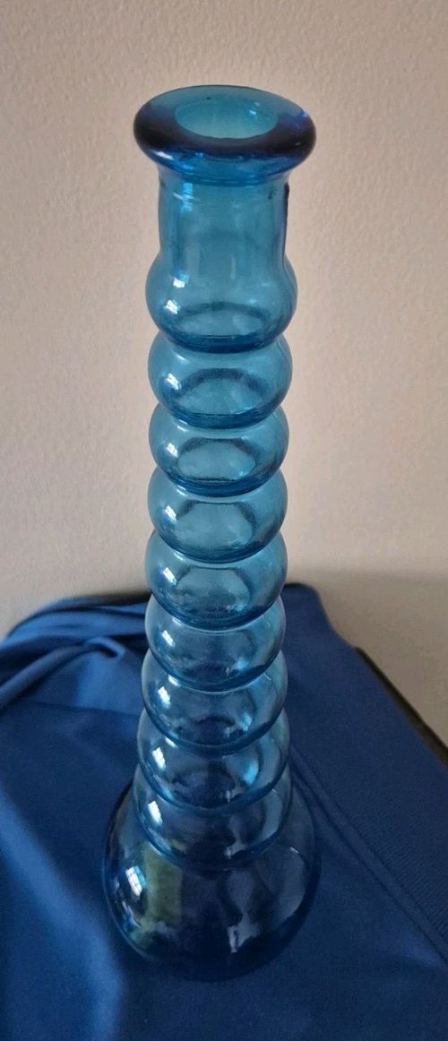 Blue Glass Bubble Genie Bottle 17" DF — image 4