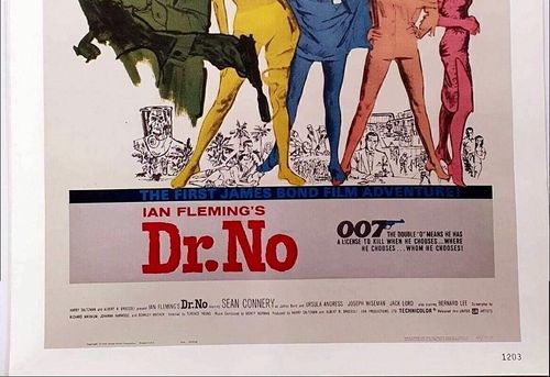 James Bond 007 Dr No Vintage Poster A2 Size 1962 Film Memorabilia — image 3