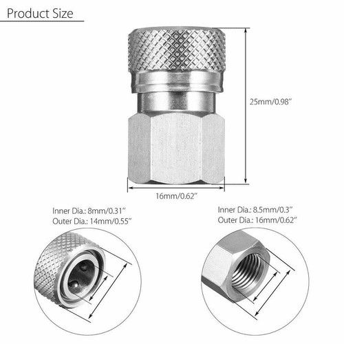 Paintball PCP Quick Release Disconnect Coupler 1/8" NPT Fitting Female 25x16mm