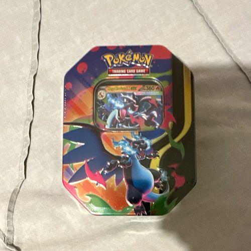 Pokémon TCG Charizard Mega Evolution Sealed Tin w/ Promo + 4 Booster Packs — image 1
