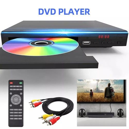 Multi‑Region DVD Player TV, Supports CD VCD RW Disc, USB Jack & Remote Control
