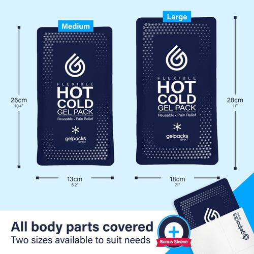 Reusable Gel Ice Pack for Injuries - Hot Cold Pack - Medium (14 x 27cm) - 2 Pack — image 7