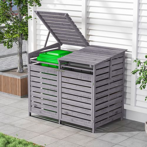 Wheelie Bin Storage Wooden Store Cover Garden Double/Triple Rubbish Dustbin Shed — image 1