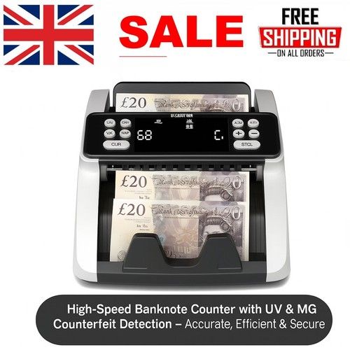 Bank Note Counter Machine Money Currency Auto Banknote Counting Detector Cash