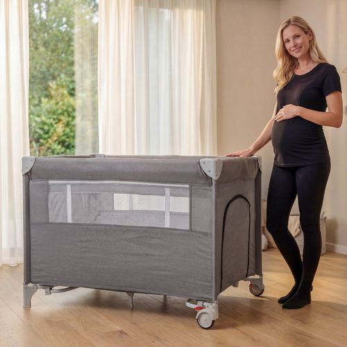 Baby Baby Crib with Mattress 125 x 66cm, Folding Travel Cot and Playpen Ctoehfvh — image 1