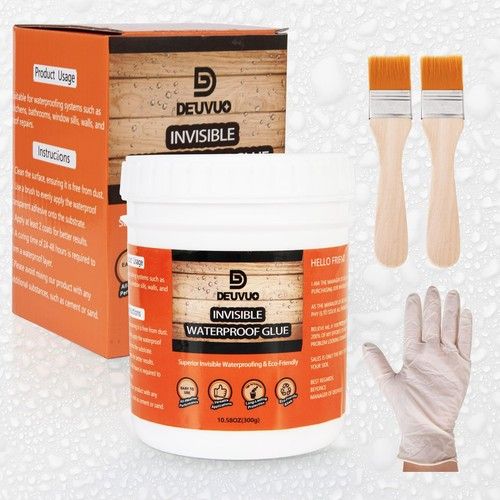 Deuvuo Transparent Waterproof Coating Agent, Anti-leakage 300 g, clear