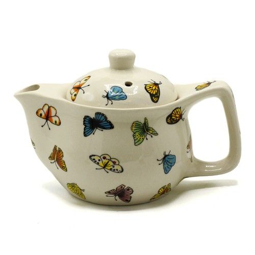 Beautiful  350ml Small Butterfly Teapot With Infuser - Just Teapot or Add Cups