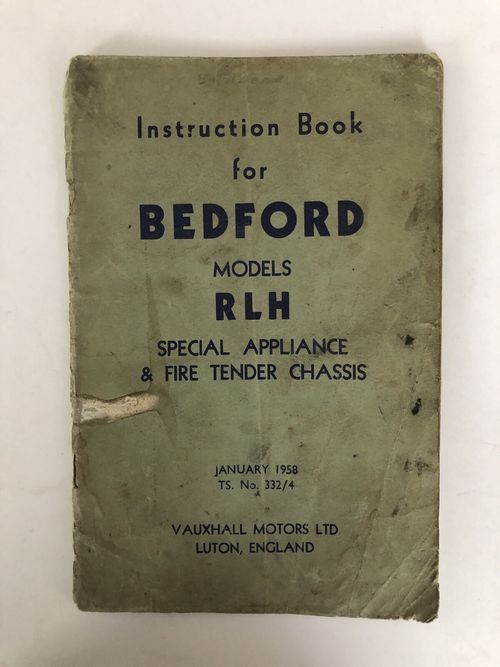 Bedford RLH Instruction Book Owners Handbook Special Appliance Fire Tender 1958 — image 1