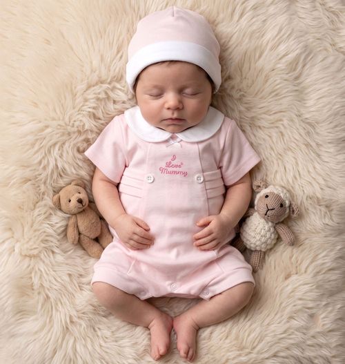 Premature Baby Girl Romper Suit Hat Tiny Early Prem PINK — image 4