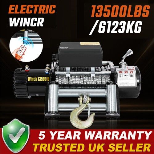 Heavy Duty Electric Winch 12v 13500lb 6123kg Steel Rope&Wireless Remote Workshop