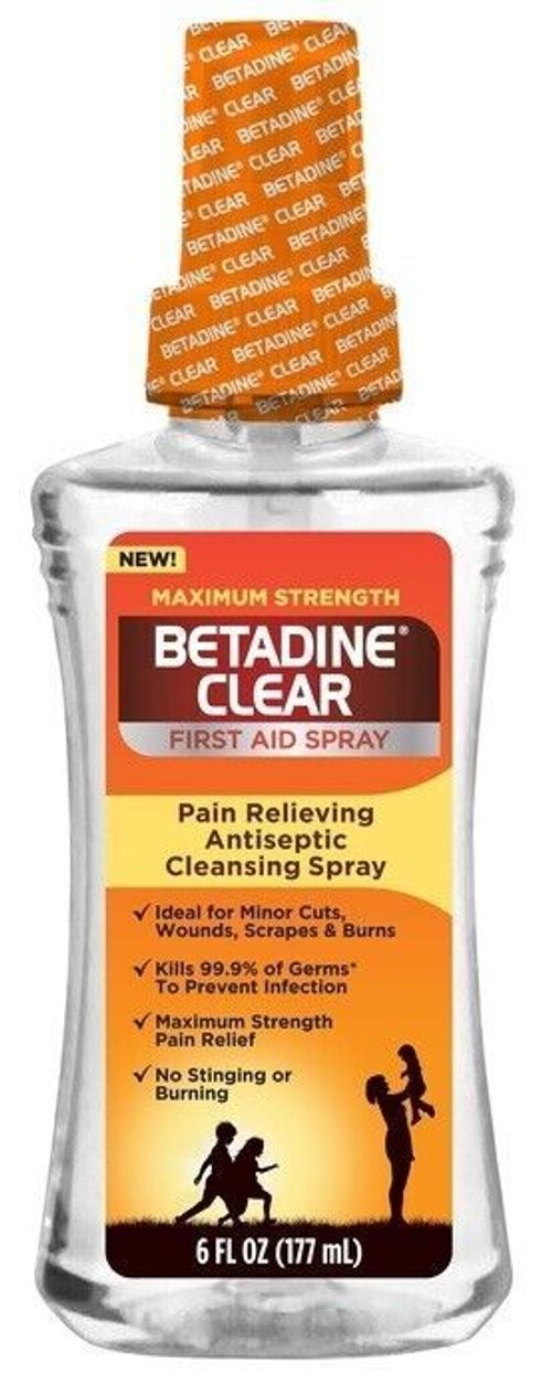 Betadine Clear Max Strength First Aid Spray 6oz — image 1