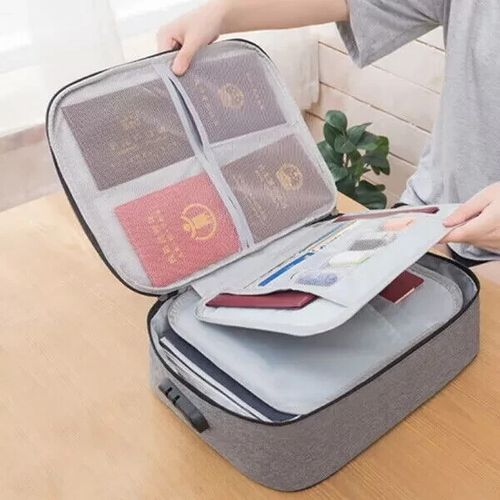 2 x Fireproof Document Box W/Locks Waterproof File Storage Organizer Safe Bag — image 3
