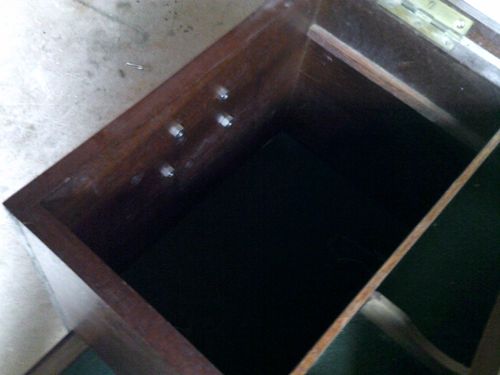 VINTAGE HAND MADE TOOL CABINET WITH DRAWERS, DOVE TAIL JOINTS, BRASS HINGES — image 5