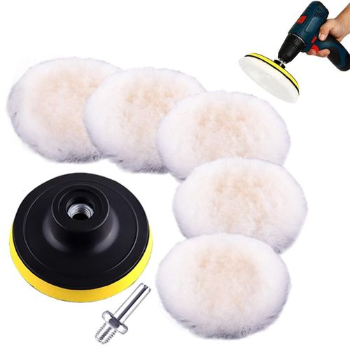 5pcs Wool Buffing Pads 6 inch Polishing Pad Polishing Buffing Pad Hook and Loop — image 17