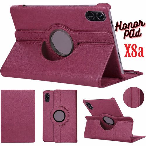 For HONOR Pad X8a X8b 11inch 2024/26 Leather 360 Rotating Stand Smart Case Cover