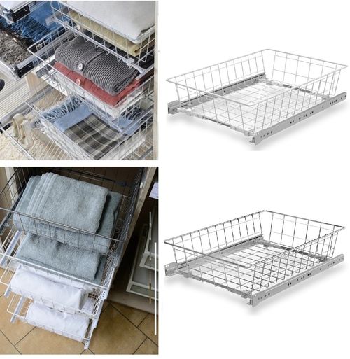 Pull Out Wire Basket Drawer Wardrobe Storage Organiser Drawer 12 Sizes 2 Colours — image 8