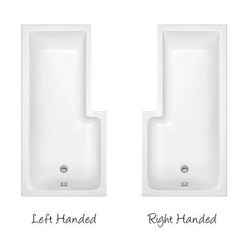 Nuie 1700mm Shower Baths Front Panel & Screen White Acrylic Bathroom Modern