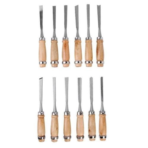 12Pcs Professional Wood Carving Hand Chisel Tool Set Woodworking Gouges Steel — image 7