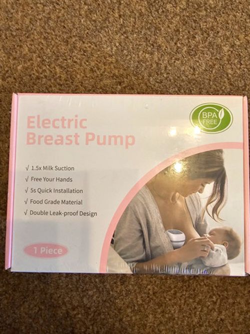 Single Electric Wearable Hands Free Breast Pump, BPA Free, Battery, White/Pink