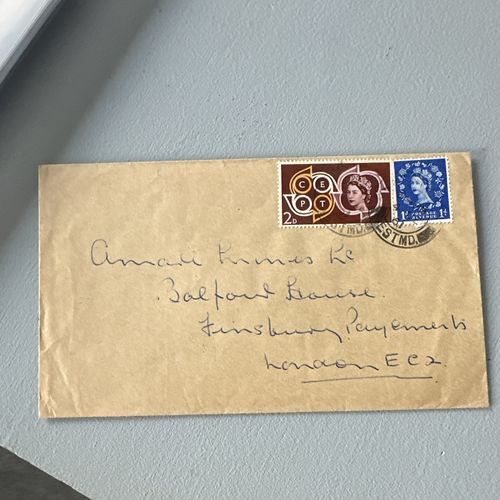 Great Britain Elizabeth II postal history cover 2d & 1 1/2d handstamp cancel — image 1