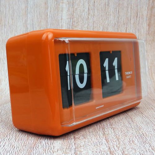 TWEMCO Rectangular Style Retro Bedroom Desktop Flip Clock QT30 Orange - GQT30O — image 2