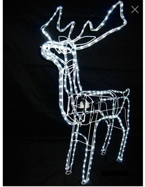 LED 120cm Christmas Reindeer Snow Decoration Metal Outdoor Xmas Garden Lights
