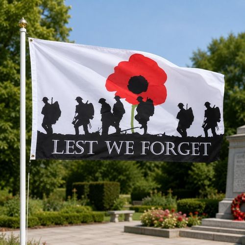 Remembrance Day Flag 5ft x 3ft (90cm x 150cm) Lest we forget army Flag Flags — image 3