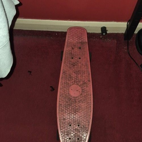 Pink Plastic Cruiser Complete Skateboard with Trucks & Wheels