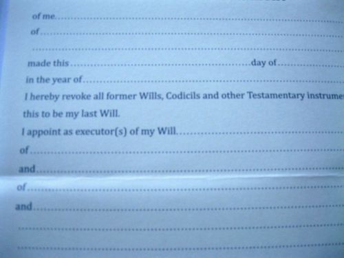 Last Will And Testament Form Printed Envelope Executor + Example Sealed Envelope — image 9