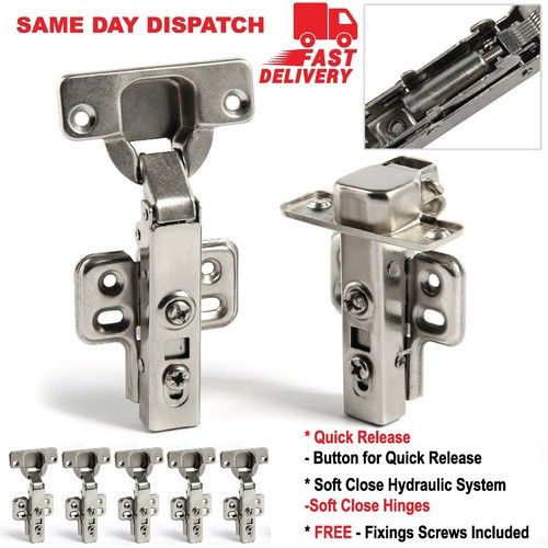 Cabinet Hinges Soft Close Quick Release Kitchen Cupboard Door Full overlay 35mm