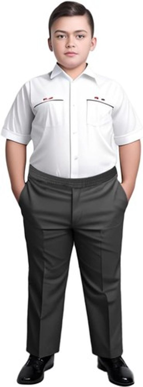 BOYS STURDY FIT ALL AROUND FULL ELASTICATED,GENEROUS FIT SCHOOL PULL UP TROUSERS