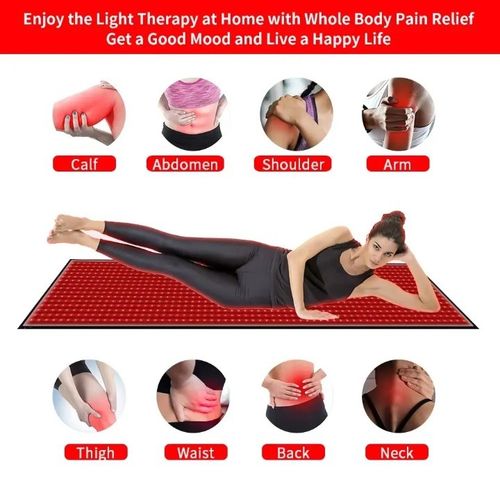 Red Light Therapy Mat Full Body Pain Relief, Near Infrared Pad 850NM/660NM — image 4