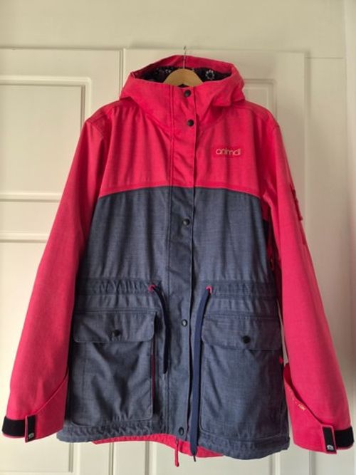 Animal Technical 10K Women's Soren Ski Jacket Coat Size 12 - Pink/Grey