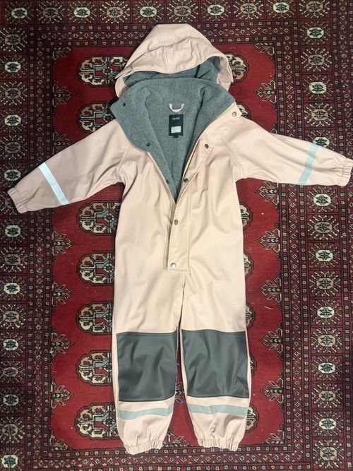 Kuling Pink Fleece Lined Rain Coverall Playsuit- Cozy and warm size 98/104  4T — image 1