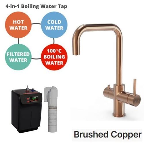 4 in 1 Instant Hot Cold Boiling Water Kitchen Mixer Tap Filter Tank Twin Lever
