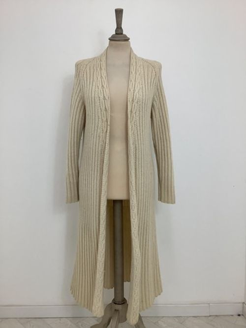Vintage 1970s handmade cardigan cable knit fisherman chunky wool jacket #V3