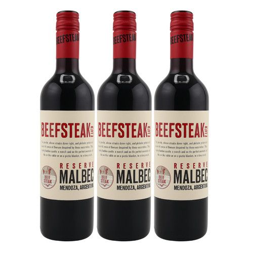 The Beefsteak Club Malbec 3 x 750ml | Argentinian Red Wine | Rich & Smooth