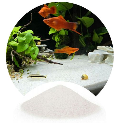 Aquarium Sand Natural White Silica for Fish Tank 0,5-1mm + FREE WOOD STONES