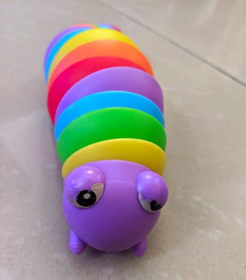 Multicolour Segmented Caterpillar/Worm Tactile Sensory Fidget Squeeze Toy