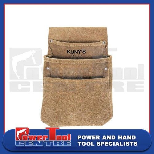 Kuny's DW1018 Split Grain Leather 3 Pocket Drywall Nail Tool Belt Pouch Holder