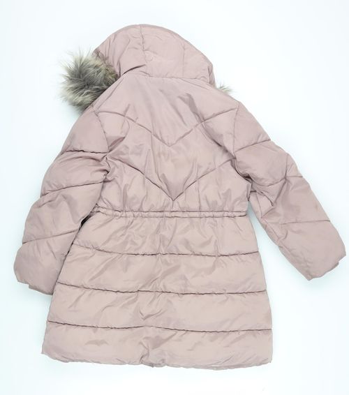 NEXT Girls Puffer Jacket Coat Size 10 Years Pink Mid-Length Long Sleeve Casual — image 3