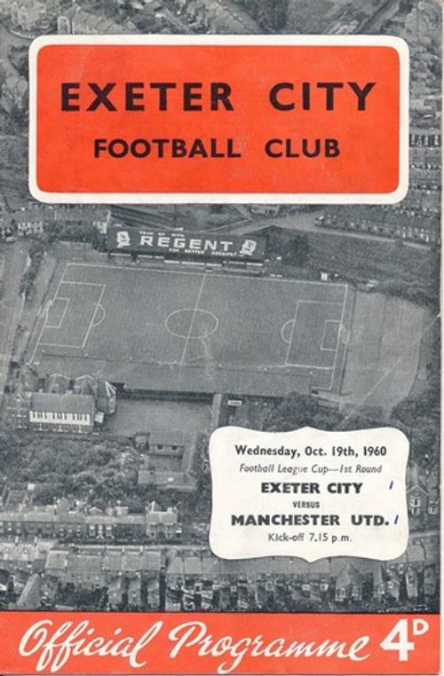 Exeter City v Manchester United (1st season League Cup) 1960/1961
