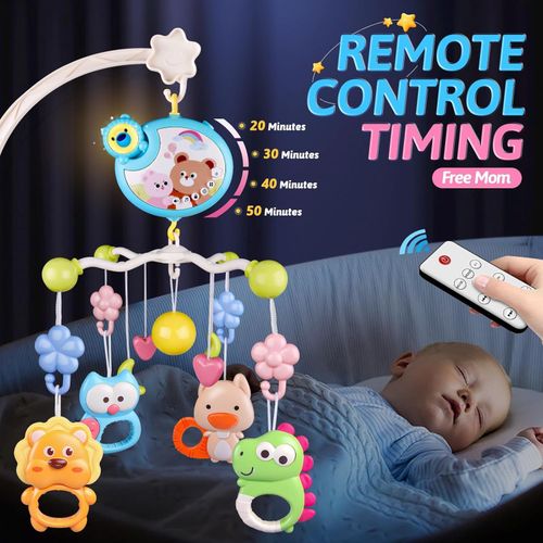 Baby Musical Crib Bed Bell Cot Mobile Stars Dreams Light Nusery Lullaby Toy UK — image 2