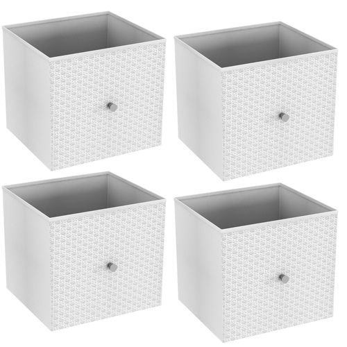 Foldable Woven Fabric Storage Cube Box Drawer Insert Organiser Basket w/ Handle — image 5