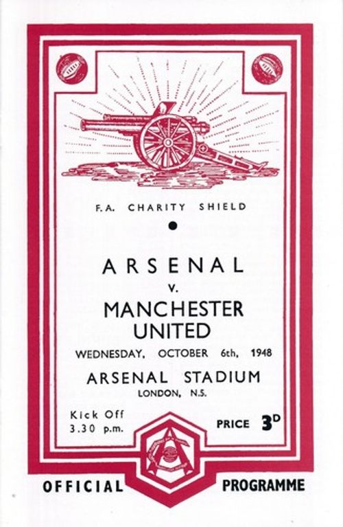 FA CHARITY SHIELD 1948 Arsenal v Manchester United - QUALITY REPLICA PROGRAMME