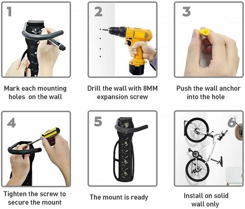 Wall Mounted Bike Rack Hook Storage Hanger Hanging Stand Bicycle Holder UK Stock — image 8