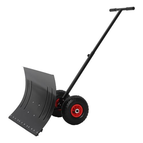 Wheeled Snow Pusher Adjustable Handle Back-Saving Snow Removal For Driveway Yard — image 9