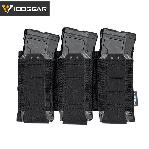 IDOGEAR Tactical Triple Mag Pouch Open-Top MOLLE Magazine Pouch for 5.56MM Camo