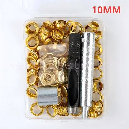 100set Eyelet Punch Die Tool Set Leather Craft Banner Kit Eyelets Grommet Washer