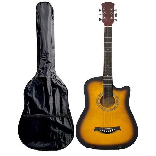 ACOUSTIC GUITAR FOR ADULTS BEGINNERS CUTAWAY HARDWOOD NEW 38" INCH FULL SIZE 